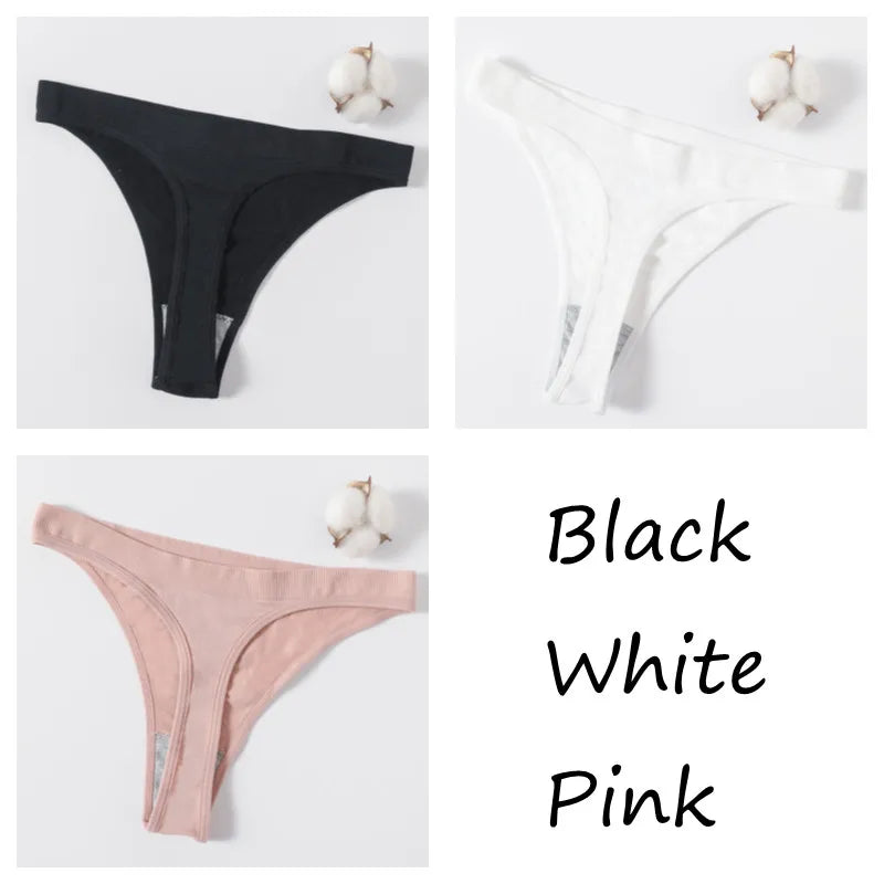 CowLost | product_id-3pcs-womens-brazilian-low-rise-ribbed-stretch-g-string-panties-m-xl-soft-comfort |51
