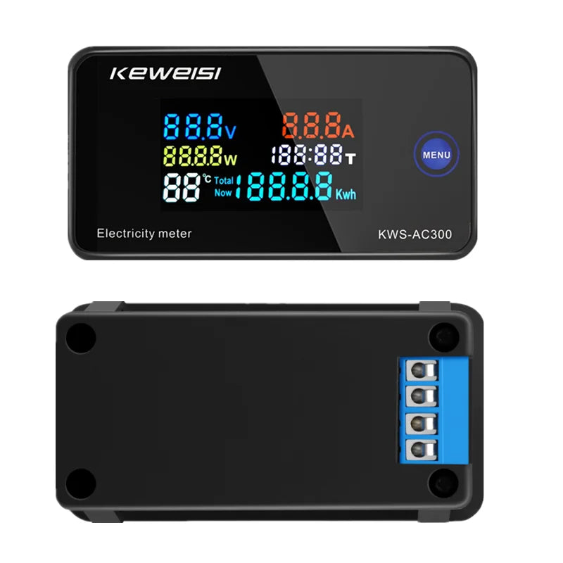 KWS-AC300 AC 50-300V Digital Voltmeter Ammeter Power Energy Meter with Reset 0-100A