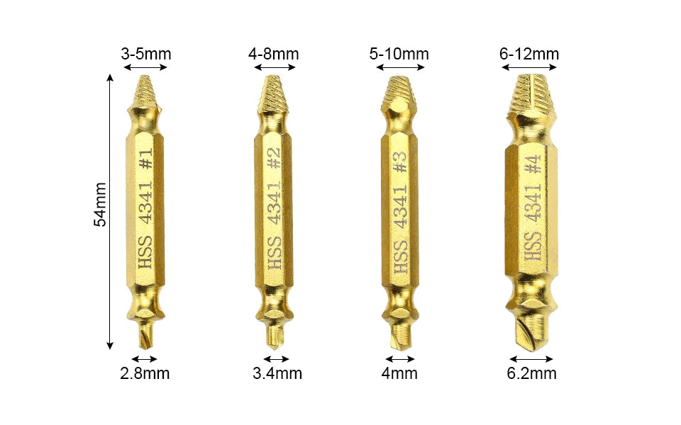 CowLost | nindejin-4-5-6pcs-damaged-screw-extractor-drill-bit-extractor |9