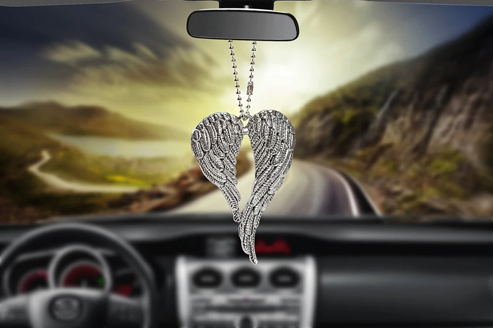 CowLost | decor-product_id-antique-silver-angel-wings-rearview-mirror-car-pendant-decoration |8