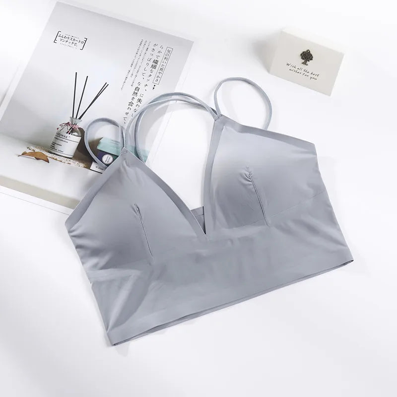 CowLost | product_id-seamless-v-neck-wireless-bra-top-with-removable-pads-for-women |10