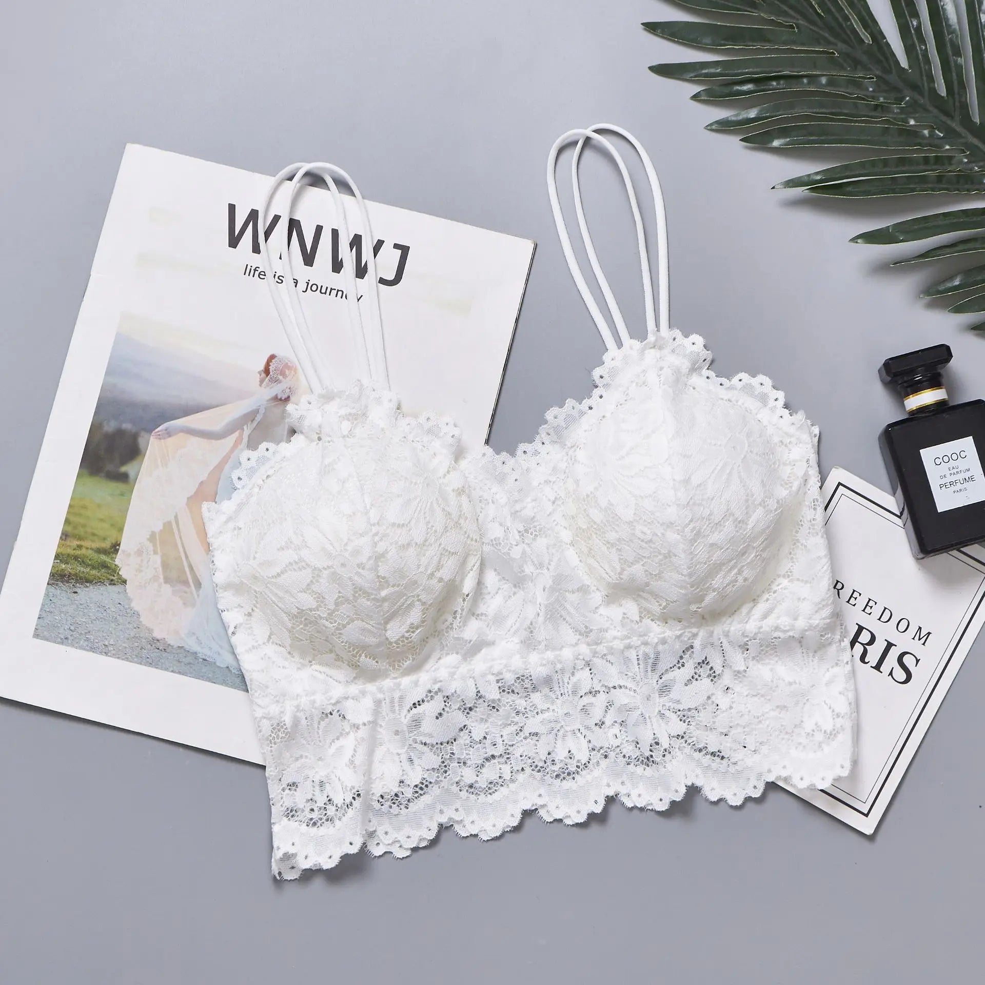 CowLost | product_id-lace-tube-top-bra-with-double-straps-and-removable-pads |5