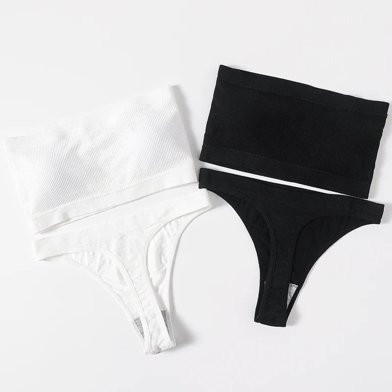 CowLost | product_id-women-seamless-strapless-wire-free-push-up-bra-brazilian-panty-set |8