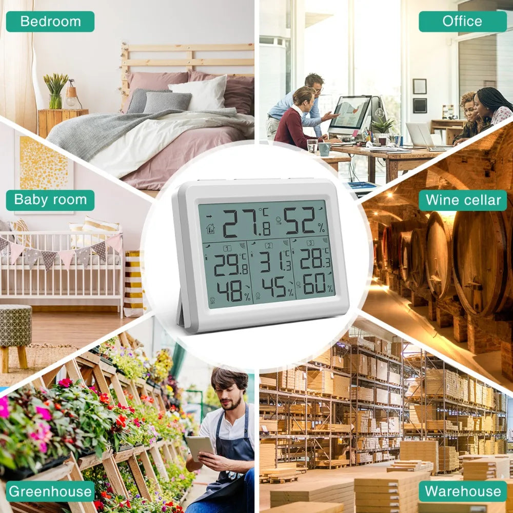 ORIA Digital Wireless Hygrometer Thermometer LCD Indoor Outdoor Temperature Humidity Monitor with Remote Sensor