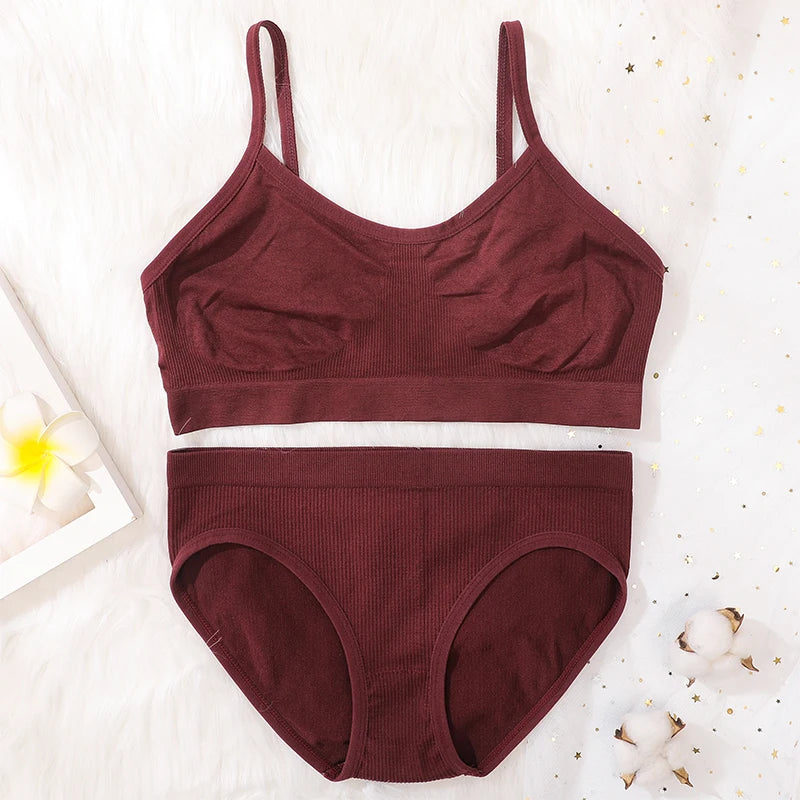 CowLost | product_id-women-seamless-wire-free-push-up-bra-low-waist-t-back-panties-set |44