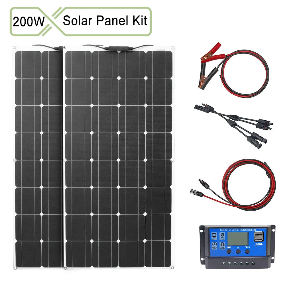 CowLost | 12v-flexible-solar-panel-kit-100w-200w-300w |10