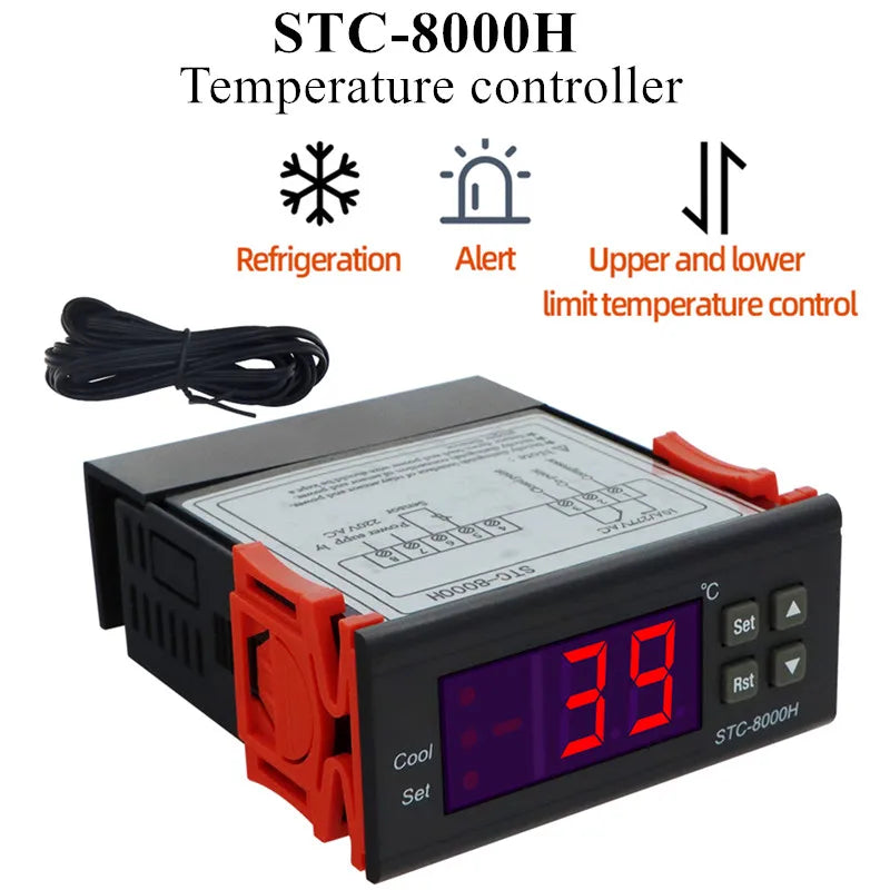 STC-8000H Microcomputer Temperature Controller Thermostat for Fridge Heating Cooling