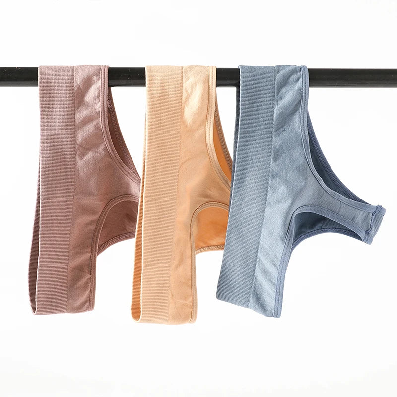 CowLost | 2pcs-set-seamless-panties-sexy-women-underwear-g-string-thong-high-waist-solid-color-lingerie-sexy-female-underpants-intimates |11