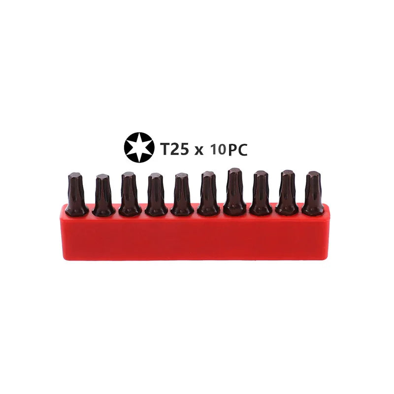 CowLost | product_id-10pcs-25mm-magnetic-torx-screwdriver-bit-set-t6-t40-1-4-hex-shank-electric-star-bits |16