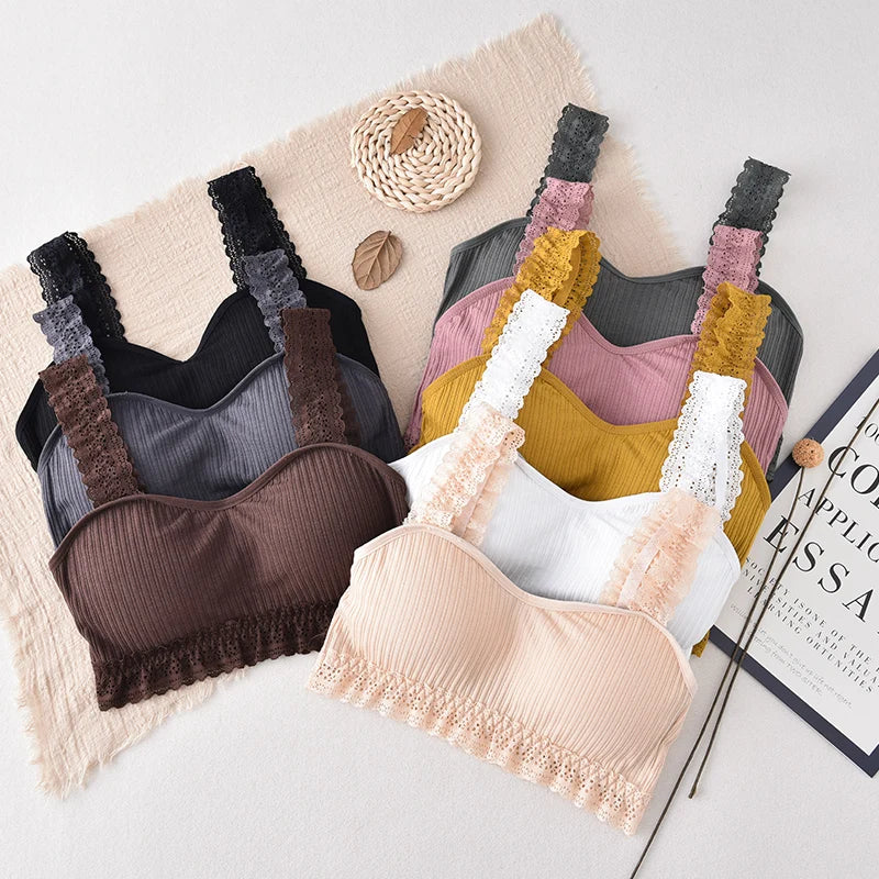 CowLost | product_id-women-s-lace-seamless-wire-free-bralette-crop-top-with-removable-pads |7