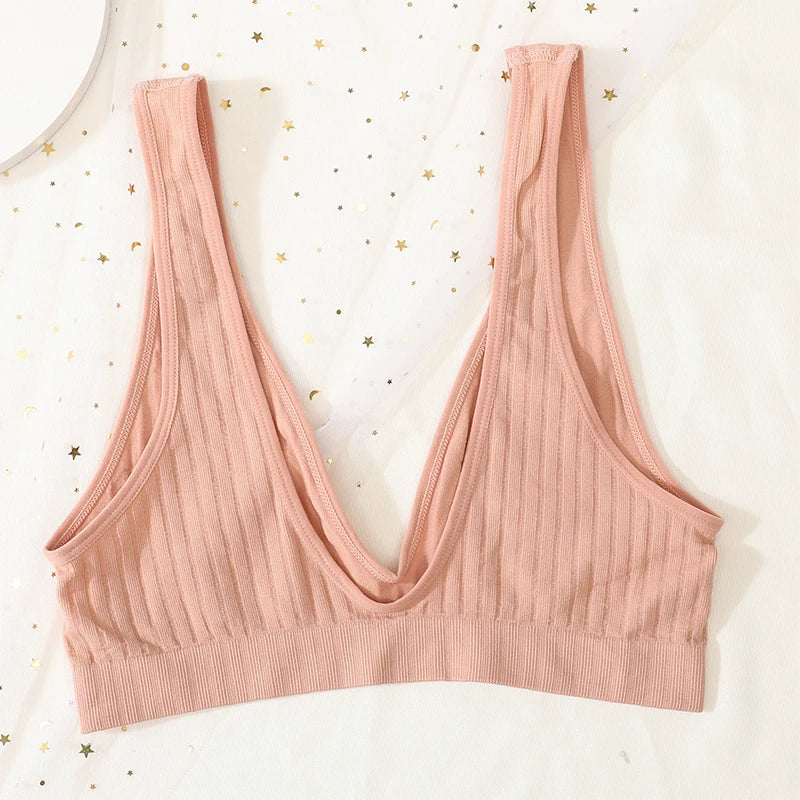 CowLost | product_id-seamless-wirefree-push-up-bra-low-waist-thong-set-with-ribbed-sport-bralette-for-women |10