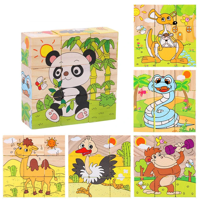 CowLost | fencing-barriers-baby-wooden-six-sided-cube-blocks-educational-toy |3