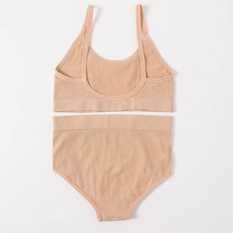 CowLost | women-seamless-bra-and-panties-set-u-back-push-up-bralette-top-comfort-breathable-briefs-sexy-lingerie-sports-underwear-set |4