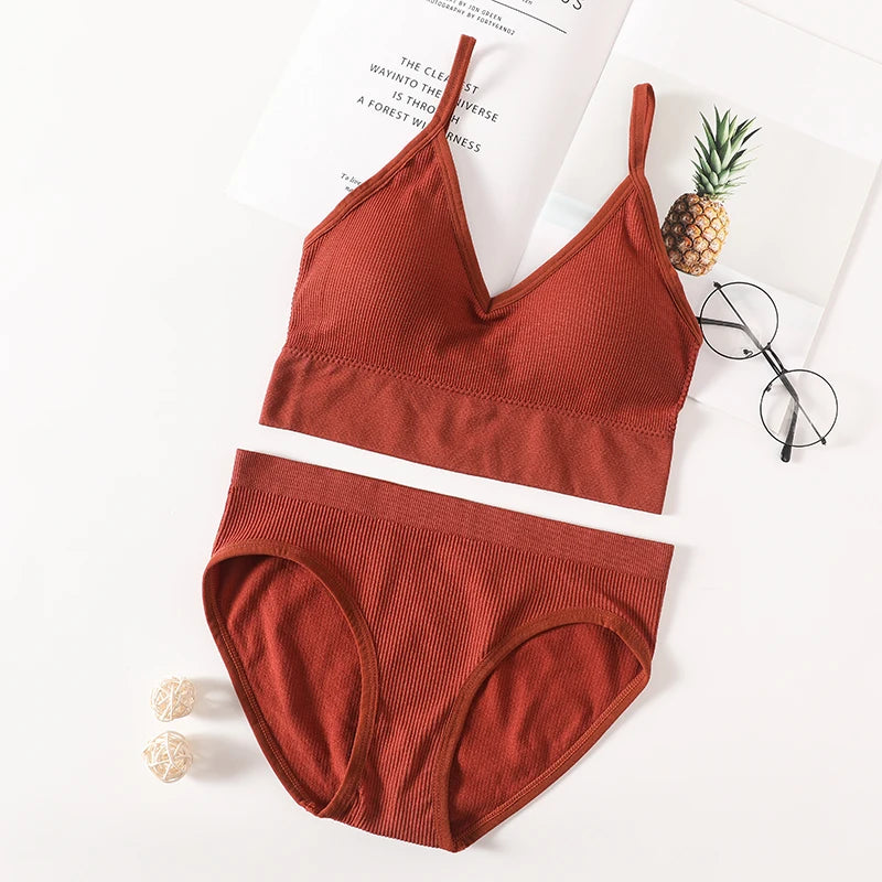 CowLost | product_id-women-seamless-push-up-bra-and-panties-set-low-back-bralette-crop-top-underwear |19