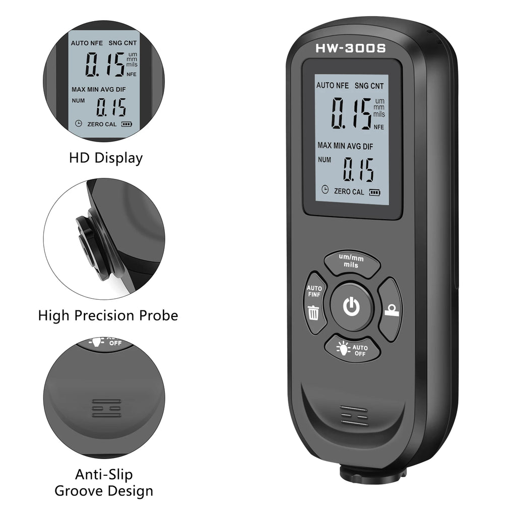 HW-300S Auto Digital Car Paint Thickness Gauge Coating Meter Tool Accessories 40% Off