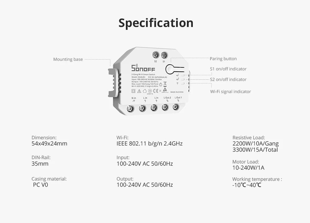 CowLost | sonoff-dual-r3-dual-relay-wifi-smart-switch-two-way-control |24