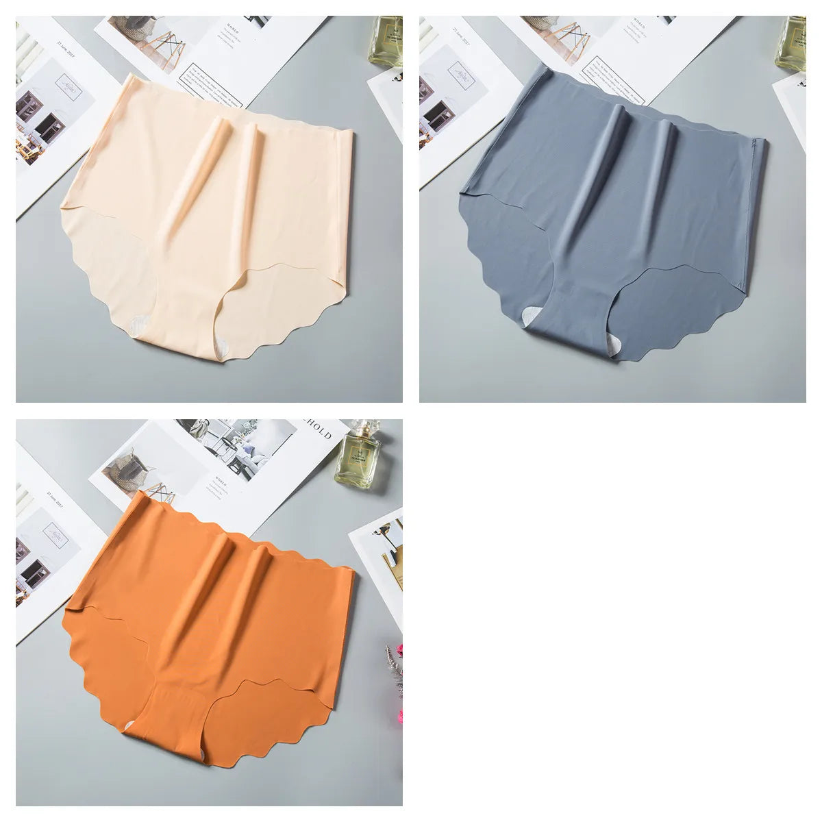 CowLost | product_id-3pcs-women-s-high-waist-seamless-ice-silk-hip-lift-briefs-m-xxl |29