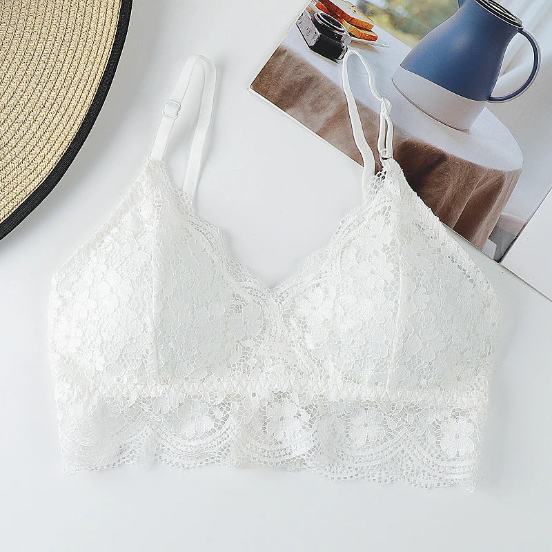 CowLost | floral-lace-bras-for-women-bralette-lace-underwear-sexy-lingerie-beauty-back-wire-free-brassiere-female-push-up-bra |16