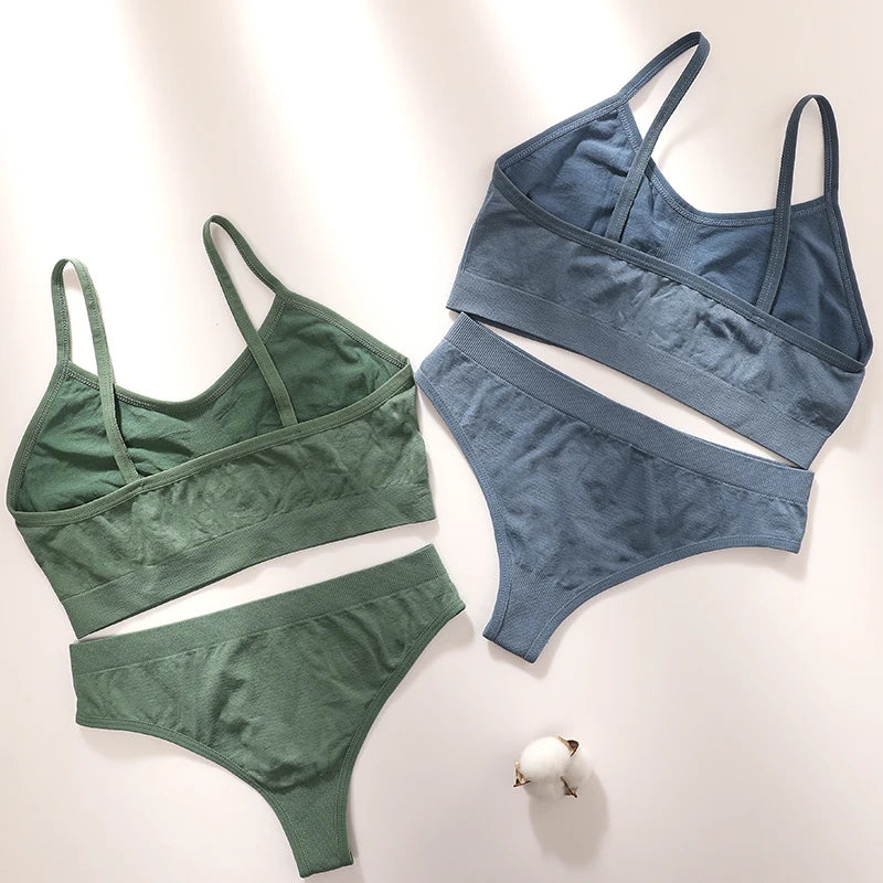 CowLost | product_id-women-seamless-wire-free-push-up-bra-low-waist-t-back-panties-set |7