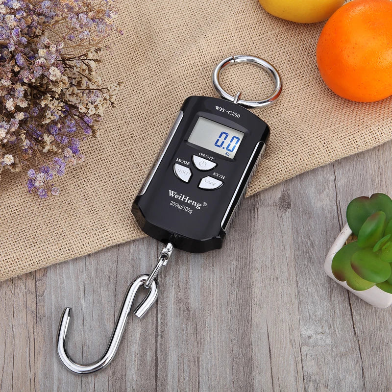 300kg Heavy Duty Electronic Digital Crane Scale 50g Accuracy Stainless Steel Hook LCD Display