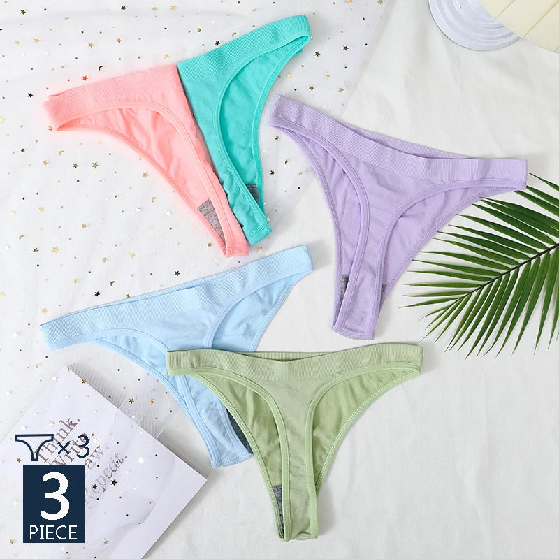CowLost | product_id-3pcs-high-waist-seamless-brazilian-g-string-thongs-women-m-xl-t-back |7