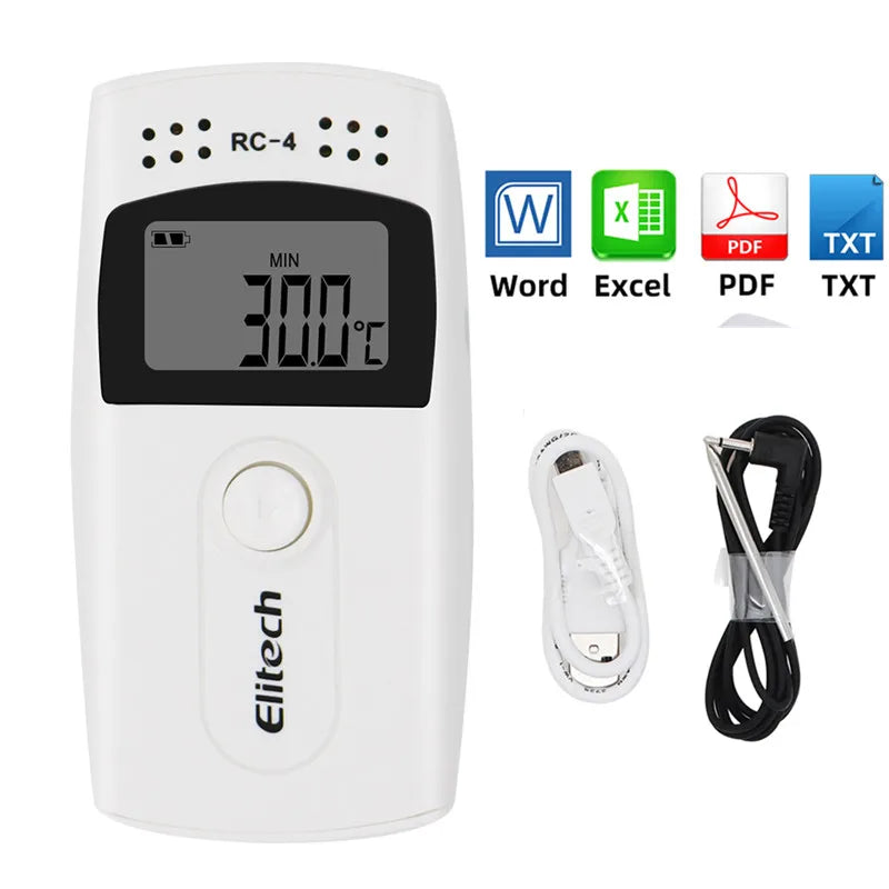5pcs RC-4 USB Temperature Data Logger Recorder 16000 Points Built-in NTC Sensor External Sensor Support