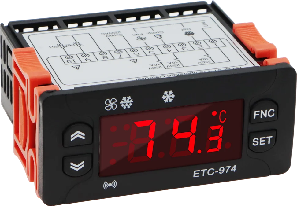 ETC-974 Mini Digital Temperature Controller 220V Thermostat Regulator with Dual NTC Sensors