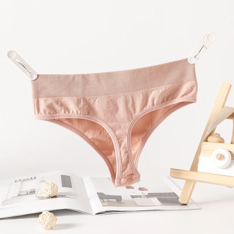 CowLost | 2pcs-set-seamless-panties-sexy-women-underwear-g-string-thong-high-waist-solid-color-lingerie-sexy-female-underpants-intimates |23