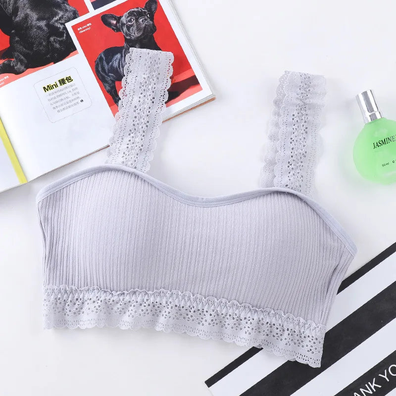 CowLost | product_id-women-s-lace-seamless-wire-free-bralette-crop-top-with-removable-pads |27