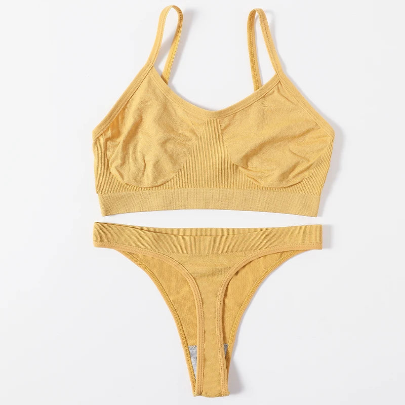 CowLost | product_id-women-seamless-wire-free-ribbed-bra-low-waist-thong-set |17