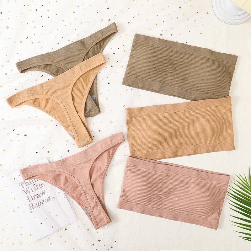 CowLost | product_id-strapless-push-up-bra-high-waist-thong-seamless-lingerie-set-for-women |7