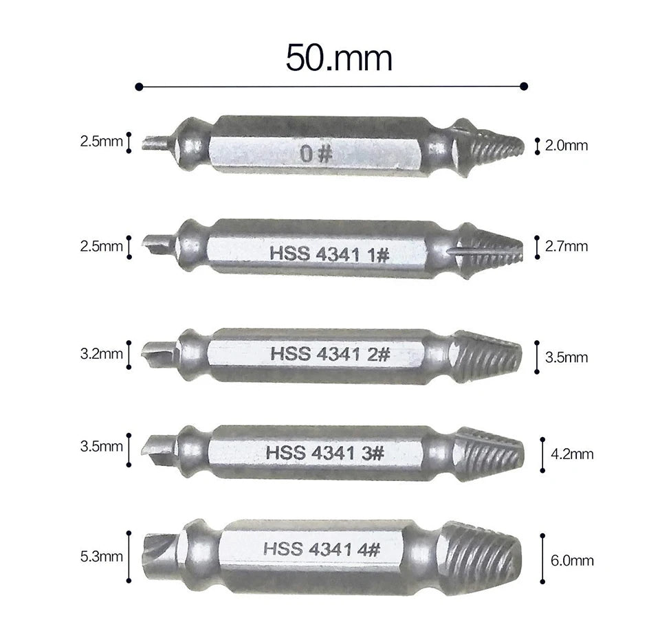 CowLost | nindejin-4-5-6pcs-damaged-screw-extractor-drill-bit-extractor |13