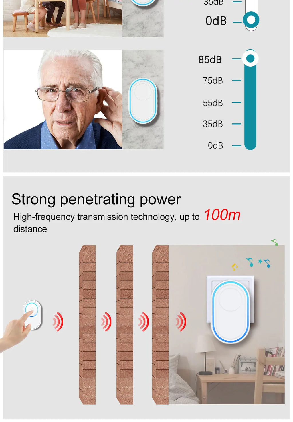CowLost | intelligent-wireless-doorbell-home-welcome-doorbell-waterproof-300m-remote-smart-door-bell |10
