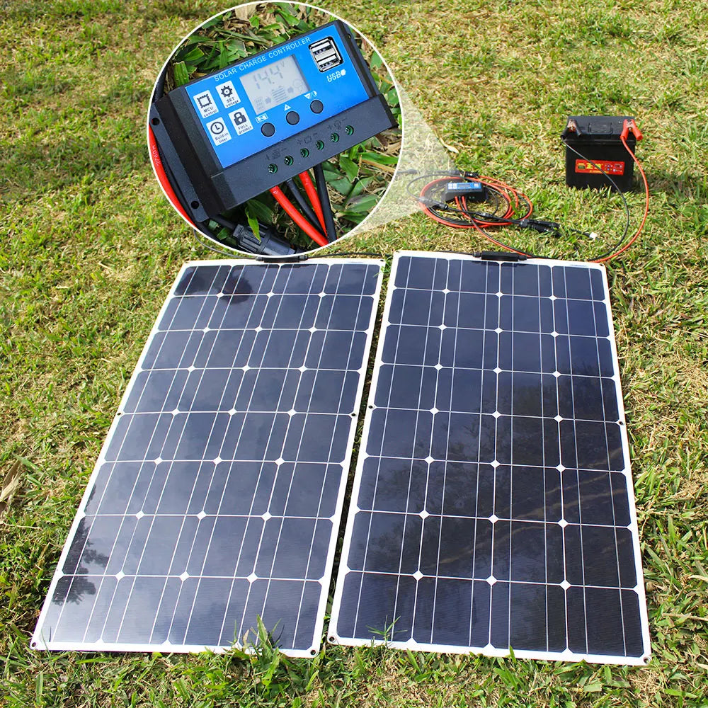 100w panel solar 200w 12v mono solar cell outdoor flexible solar panel kit