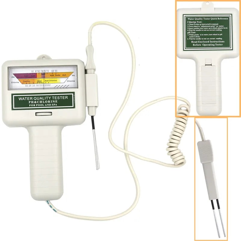 2-in-1 PH & Chlorine Meter Tester PC-102 for Pool & Aquarium Water Quality