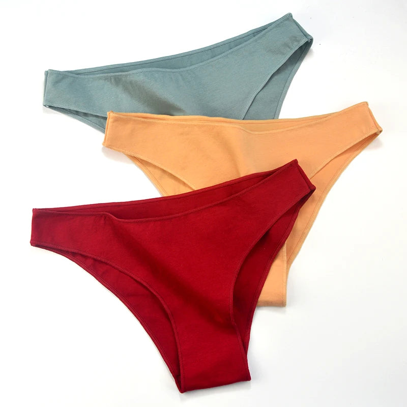 CowLost | product_id-3-pack-women-s-low-waist-cotton-briefs-breathable-solid-color-panties-m-xxl |7