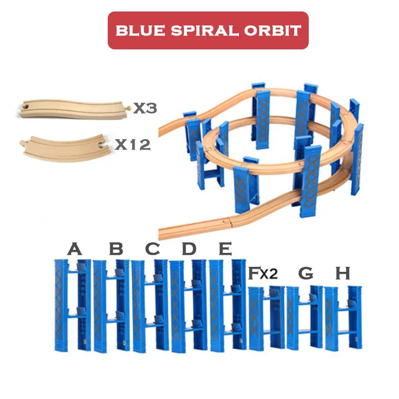 CowLost | fencing-barriers-wooden-railway-spiral-track-with-plastic-orbit-accessories |11