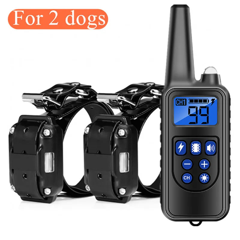 800m Rechargeable Dog Training Collar with LCD Display, Waterproof IP7, Vibration & Sound Modes for All Sizes
