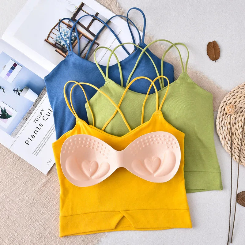 CowLost | product_id-women-s-solid-color-cross-strap-padded-crop-top-with-removable-pads |2