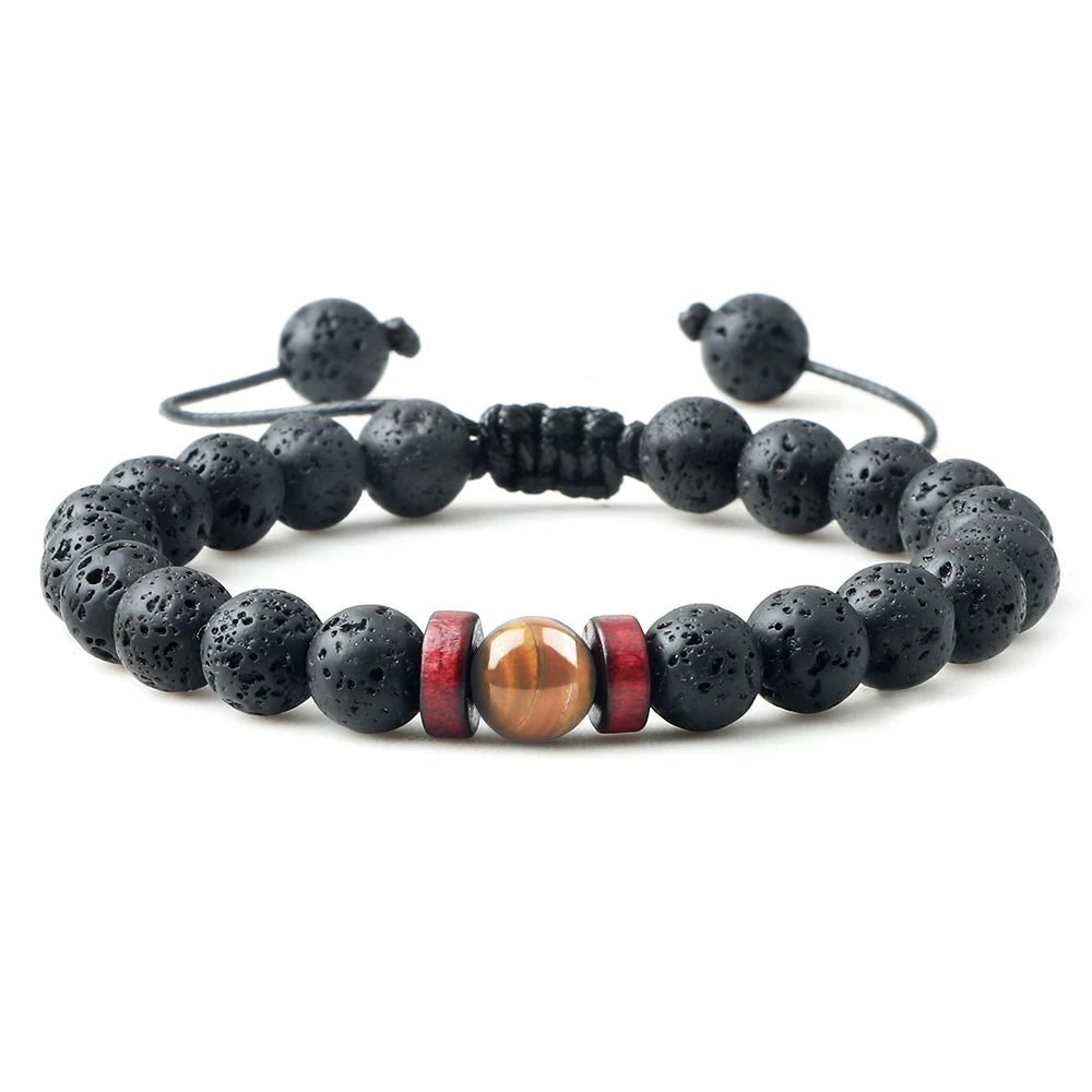 CowLost | badge-pass-holders-mens-natural-volcanic-rock-7-chakra-healing-bracelet |32