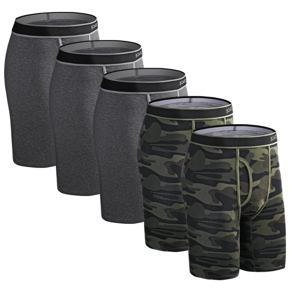 CowLost | activewear-pants-5pcs-mens-cotton-long-boxer-underpants |20