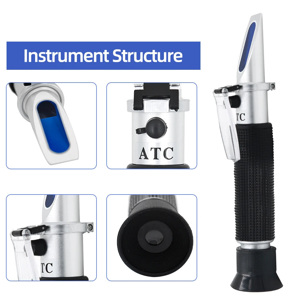 Handheld Salinity Refractometer ATC 0-100ppt 1.000-1.070 Seawater Salinometer for Aquarium