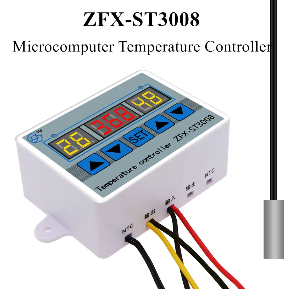ZFX-ST3008 Microcomputer Temperature Controller Thermostat NTC10K Intelligent Time Controller Adjustable