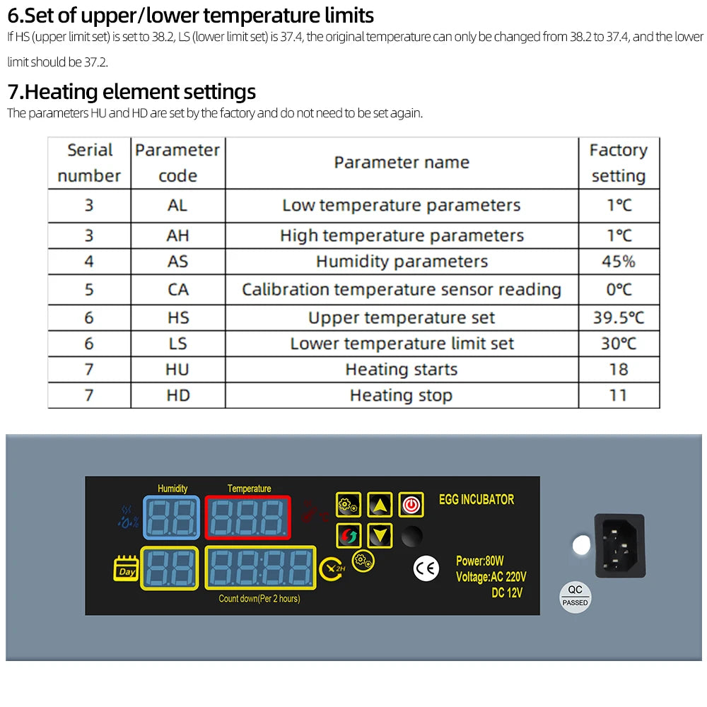 HTMC-7 Automatic Egg Incubator Controller DIY Constant Temperature Egg Hatching Accessories