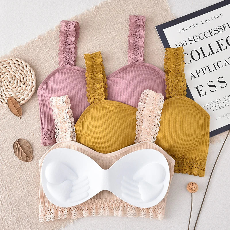 CowLost | product_id-women-s-lace-seamless-wire-free-bralette-crop-top-with-removable-pads |9
