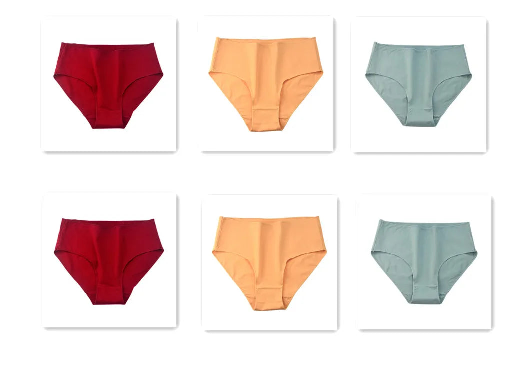 CowLost | product_id-6pcs-women-high-waist-seamless-breathable-cotton-briefs-m-2xl-solid-colors |14