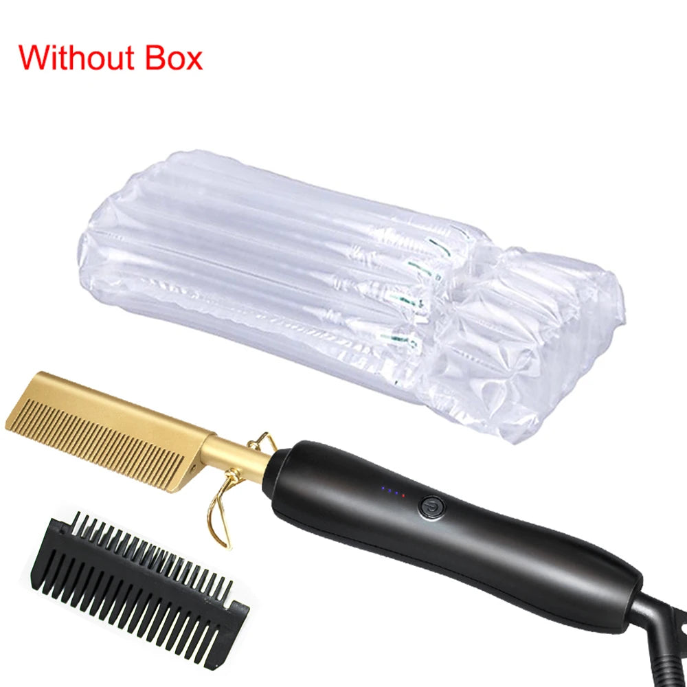 CowLost | tools-hair-iron-straightener-lcd-hot-comb-for-wet-dry-use |8