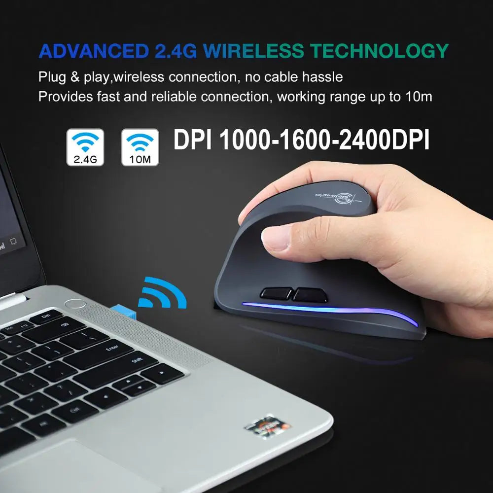 CowLost | lefon-wireless-vertical-mouse-rechargeable-ergonomic-mouse-rgb-optical-usb-game-mice-for-windows-mac-2400-dpi-2-4g-for-pubg-lol |2