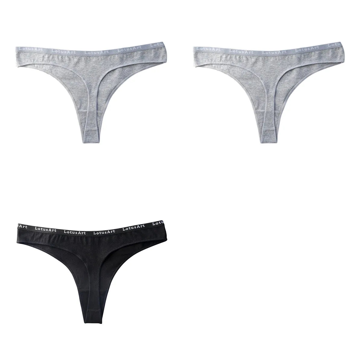 CowLost | product_id-3pcs-women-s-cotton-low-rise-seamless-breathable-g-string-panties-set |36