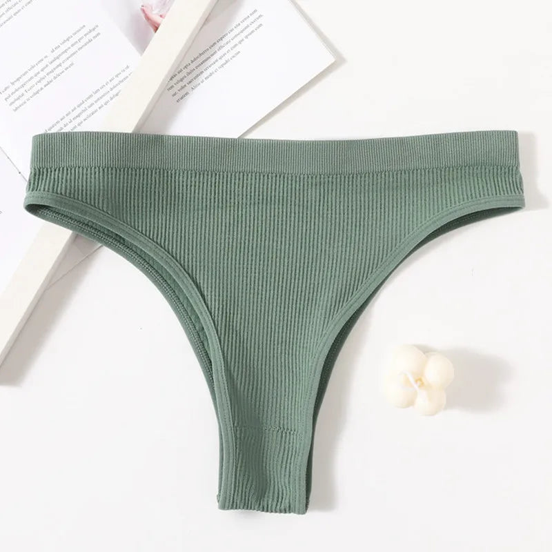 CowLost | 5pcs-set-seamless-briefs-women-brazilian-panties-sexy-lingerie-female-underpants-low-rise-bottom-solid-color-underwear-m-l |13